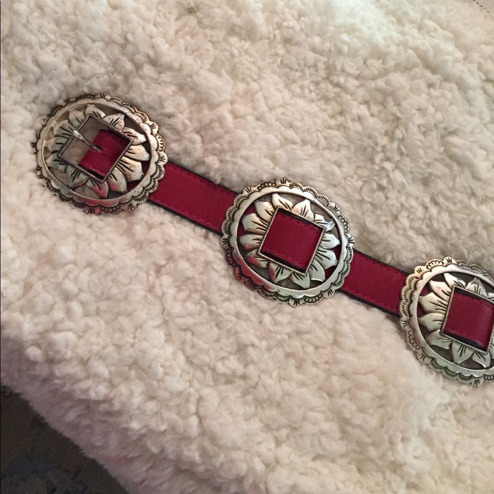 Vintage Red Brighton Conchos style sunflower belt
