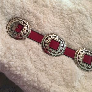 Vintage Red Brighton Conchos style sunflower belt