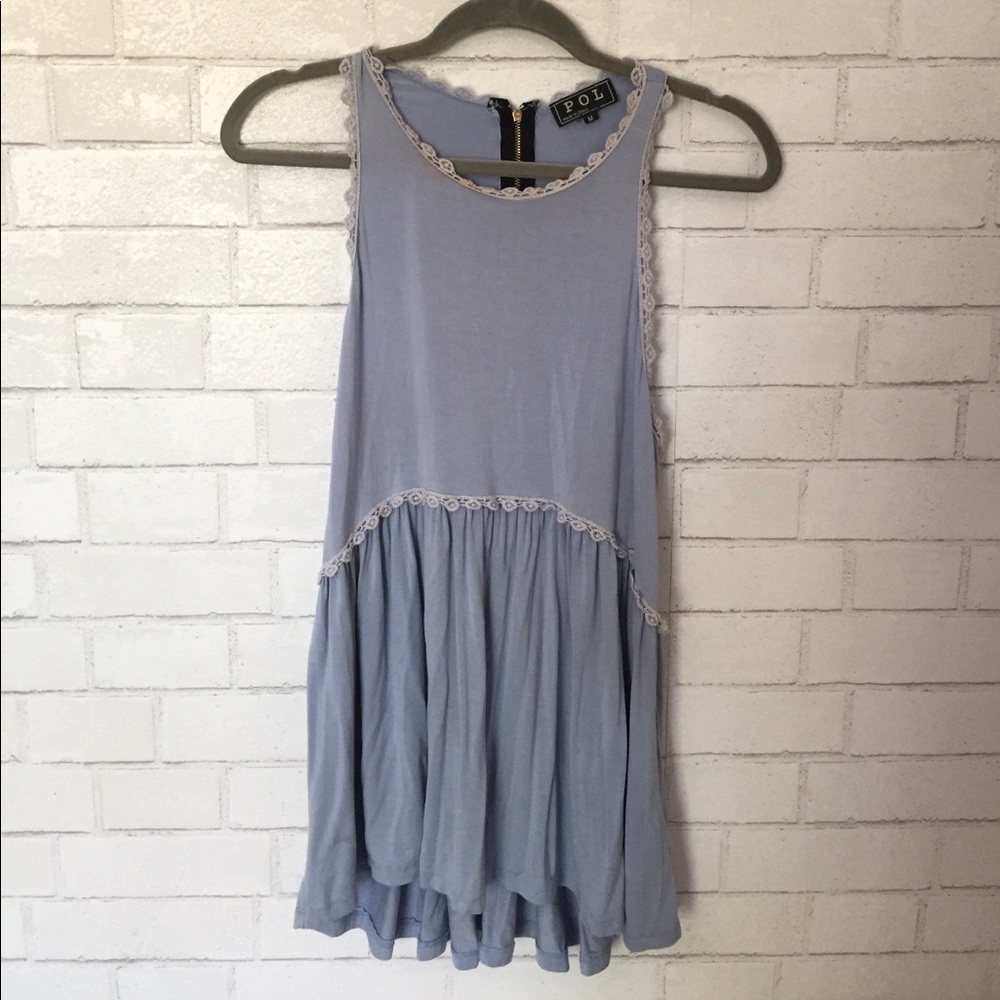 boutique brand blue babydoll tank