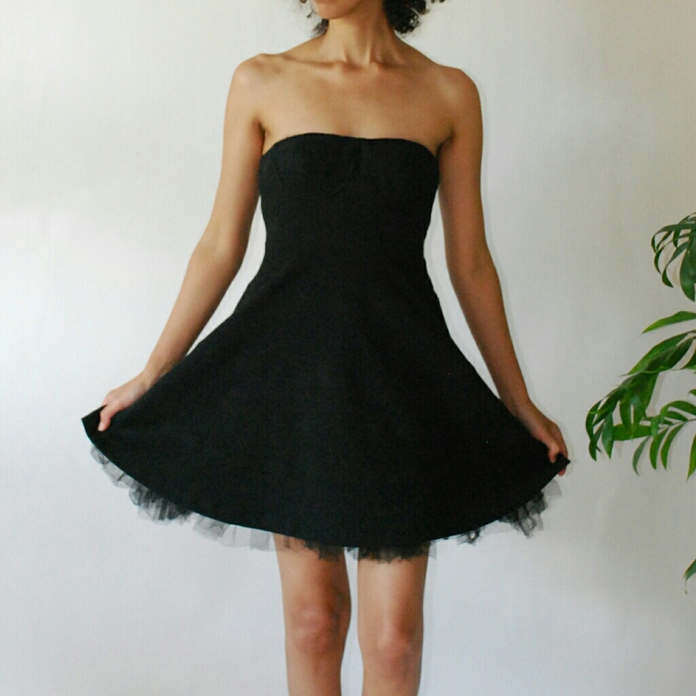 deadstock LA ROK strapless dress with tulle lining