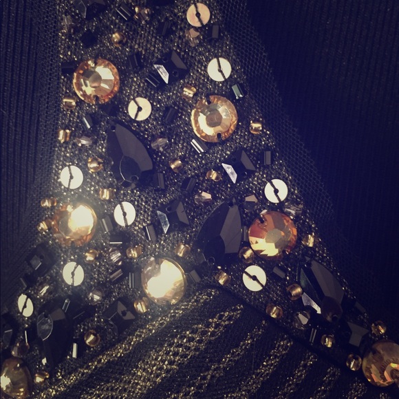 BCBGMAXAZRIA Black and Gold Formal Dress - New - Picture 4 of 8