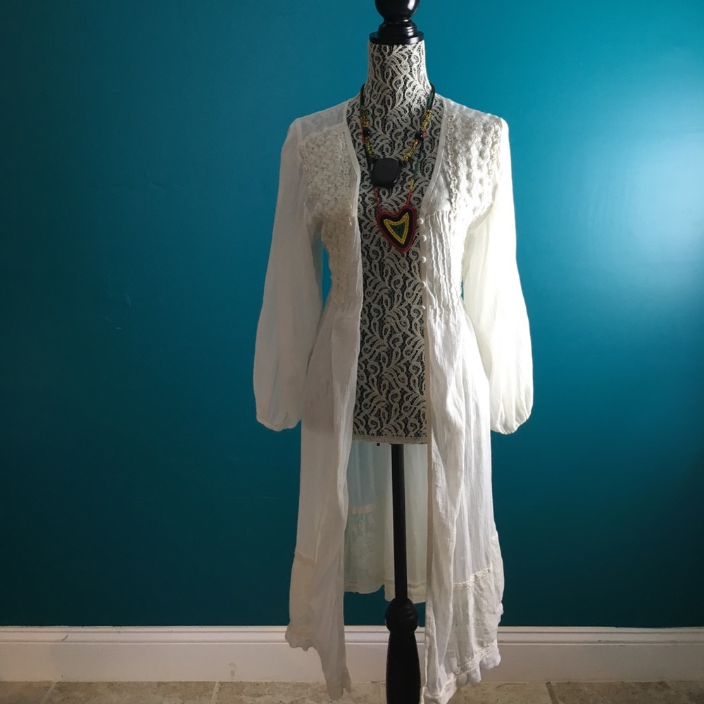 Free People Cotton Long Peasant top dress