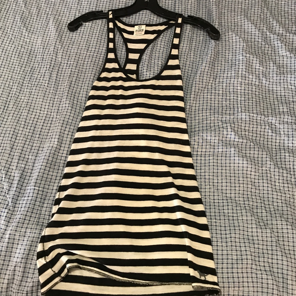 Black and white striped tank top