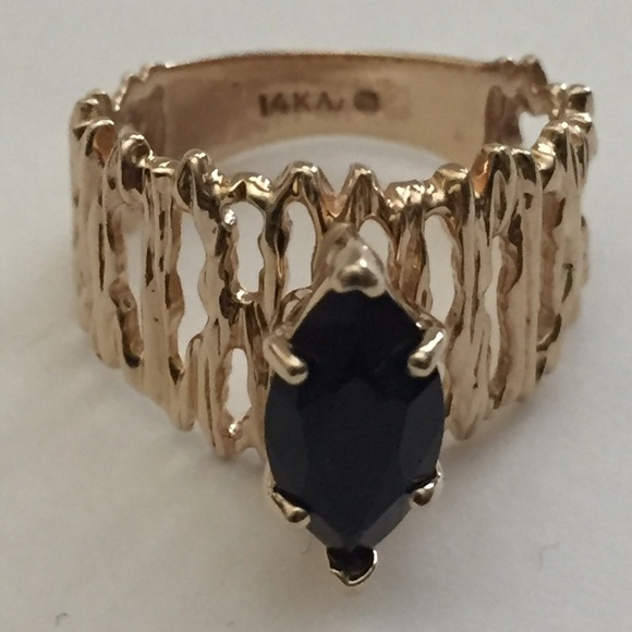 ❌SOLD❌Black Onyx 14K YG Ring - Picture 2 of 7