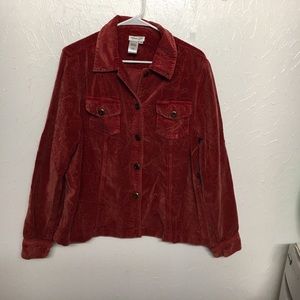 Coldwater Creek burnt orange/red velour jacket