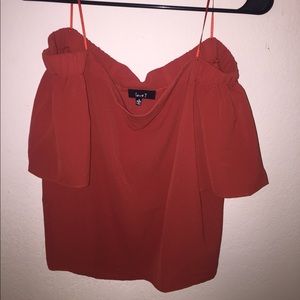 Orange Off shoulder Top
