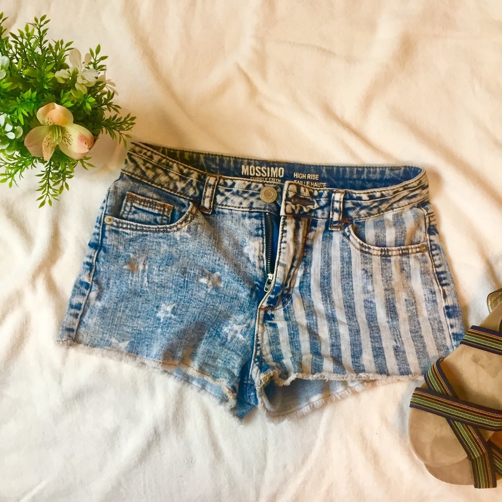 Vintage American Flag Jean Shorts