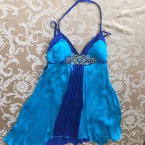 Bebe 100% silk blue dress