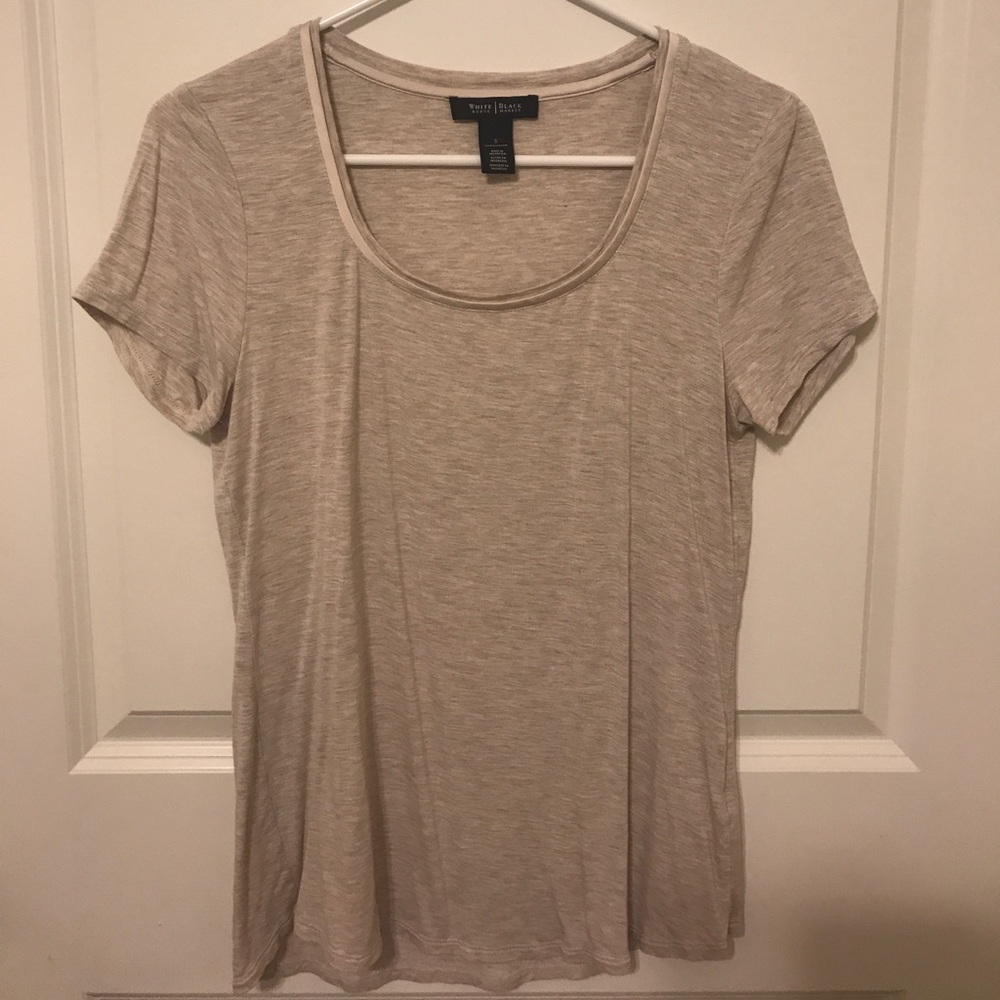 WH/BM heathered tan short sleeve shirt, never worn
