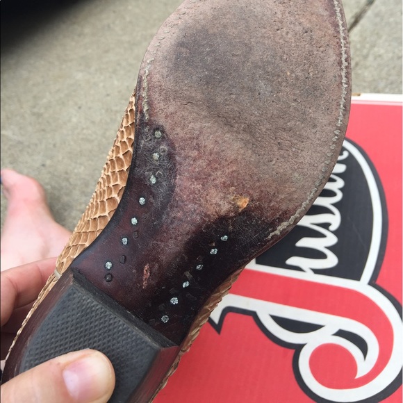 Women's Justin Tan Snakeskin Tall Boots Size 6.5M - Picture 4 of 7