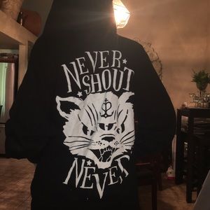 Never shout never zip up hoodie