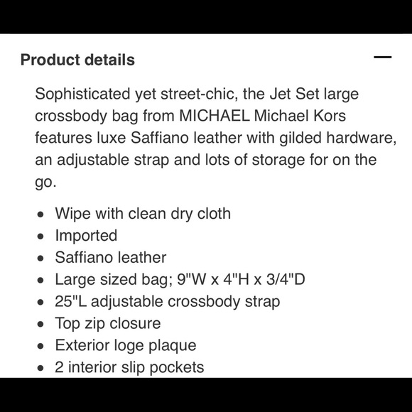 MICHAEL KORS JET SET TRAVEL LARGE CROSSBODY - Picture 8 of 8