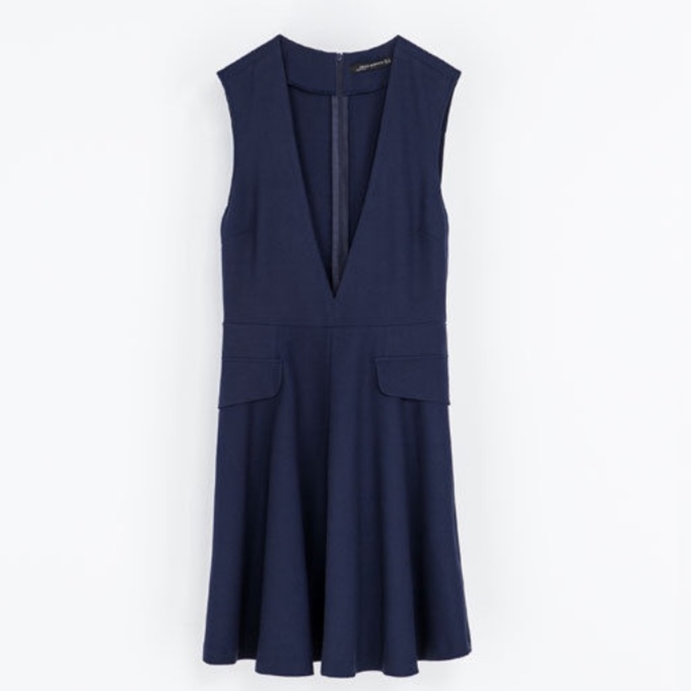 Zara Deep V Neck Dress