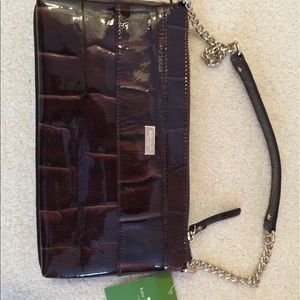 Kate Spade Knightsbridge chestnut clutch.