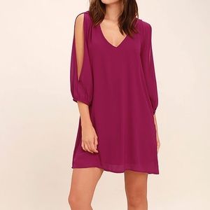 Lulu's Long Sleeve Flowy Shift Dress