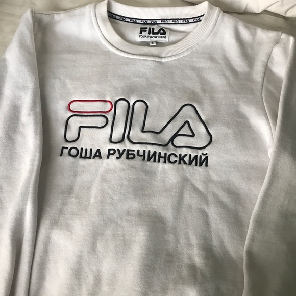 White gosha x fila crew neck. Size small - Picture 3 of 6