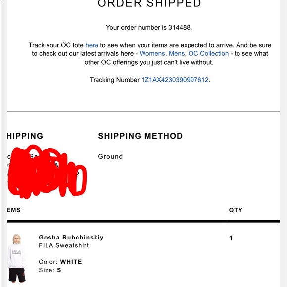 White gosha x fila crew neck. Size small - Picture 5 of 6