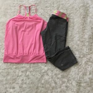 Ivivva Heathered Gray Fitted Crop Pants Size 12