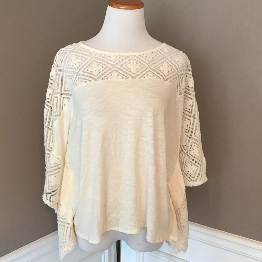 Two by Vince Camino S Ivory lace/cotton blouse