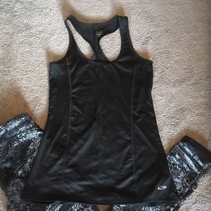 Champion. Top. Black workout top.