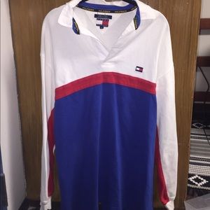 Colored red, white, and blue Tommy Hilfiger shirt