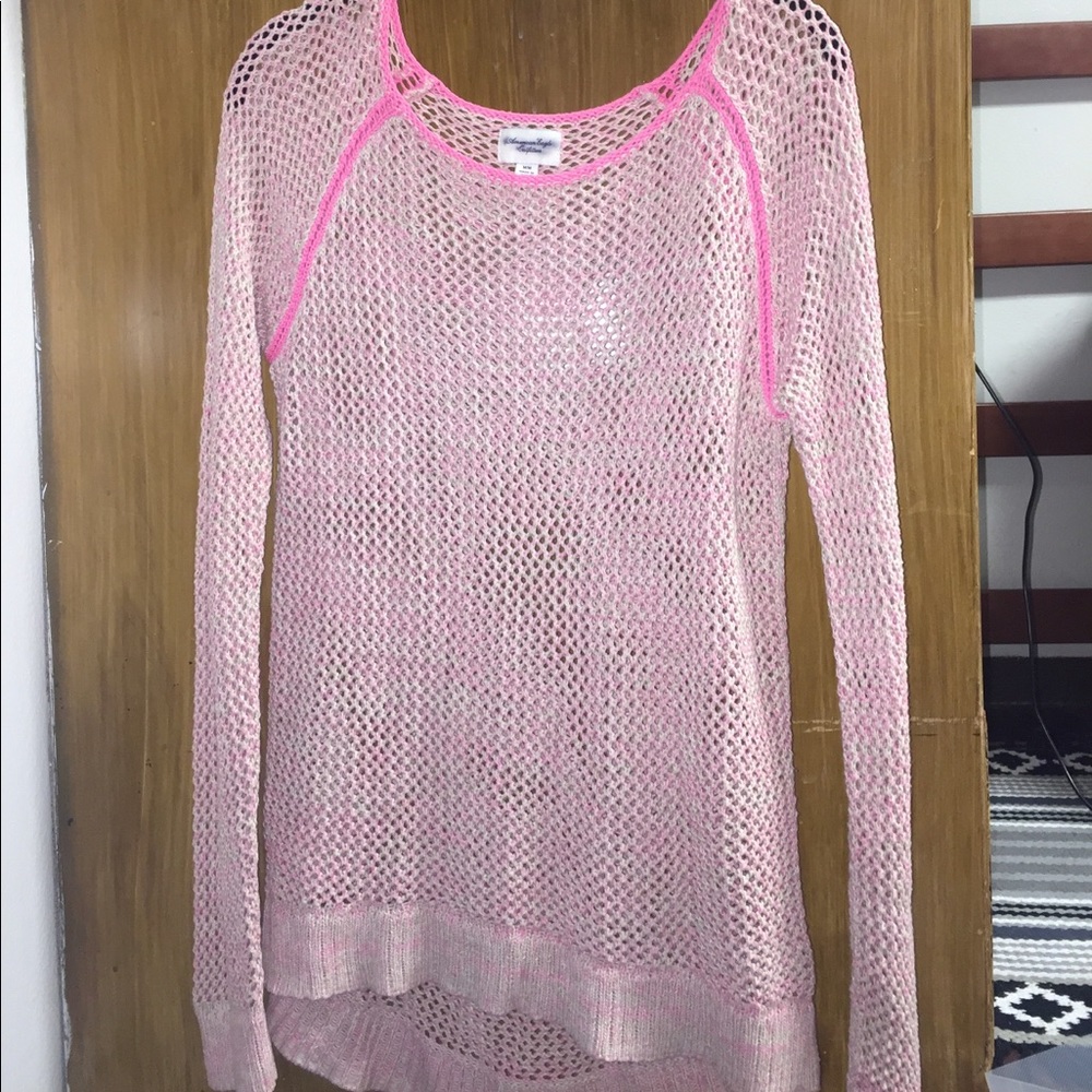 Multicolor pink knitted sweater