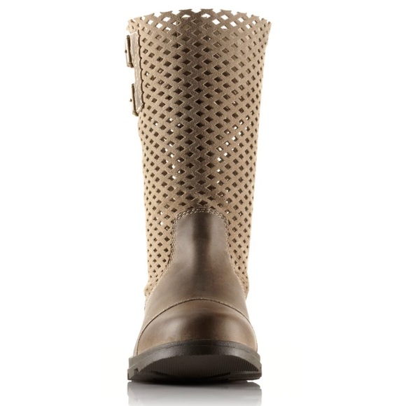 Sorel tan perforated major pull on buckle boots - Picture 3 of 7