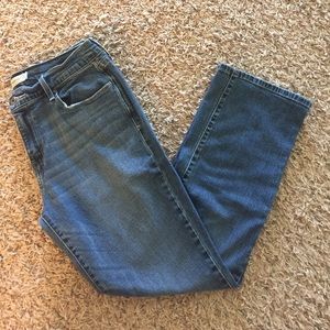 Straight leg blue jeans