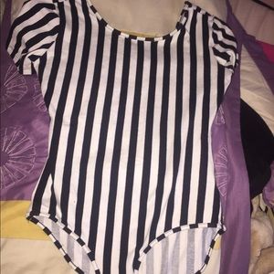 Striped body suit