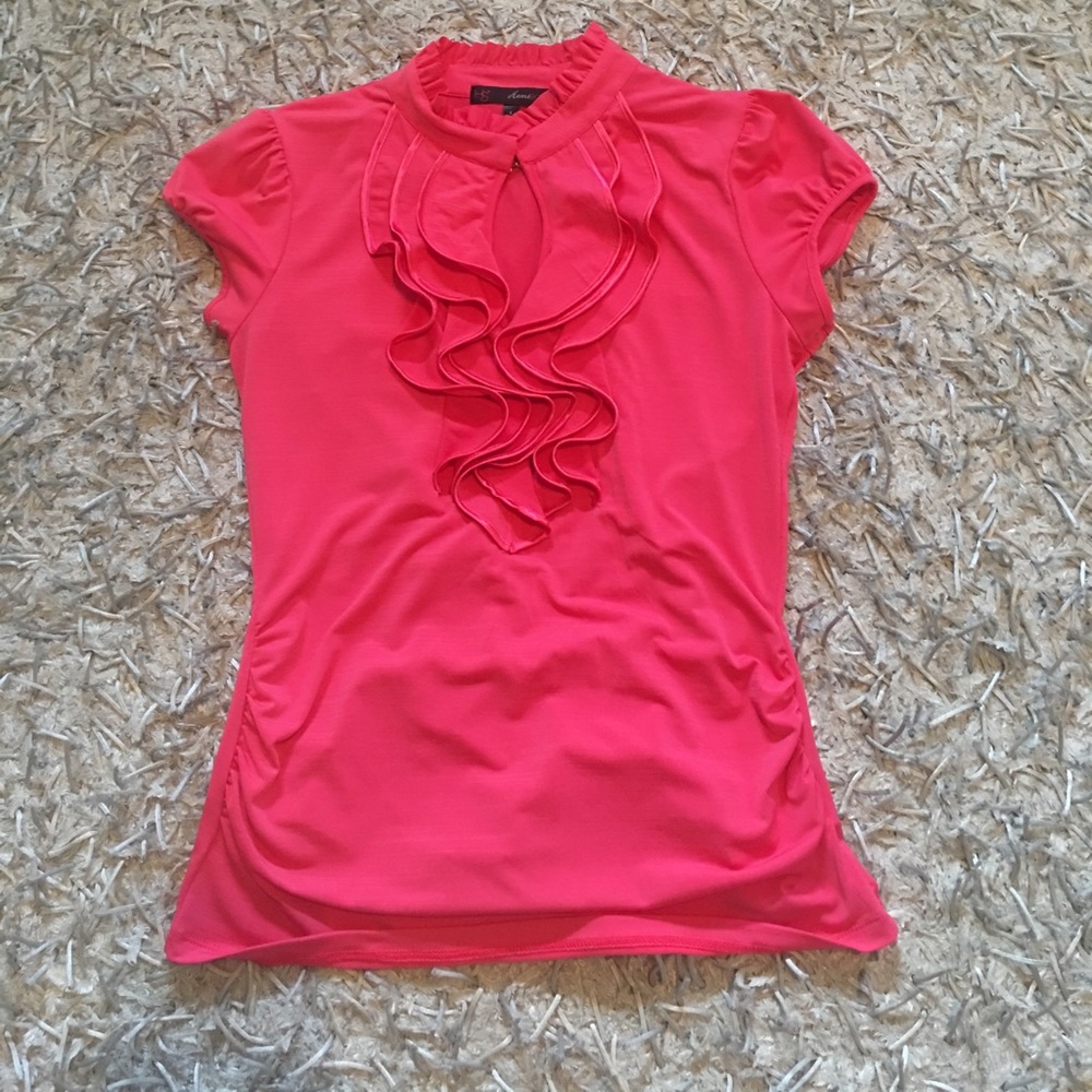 Pink ruffle blouse
