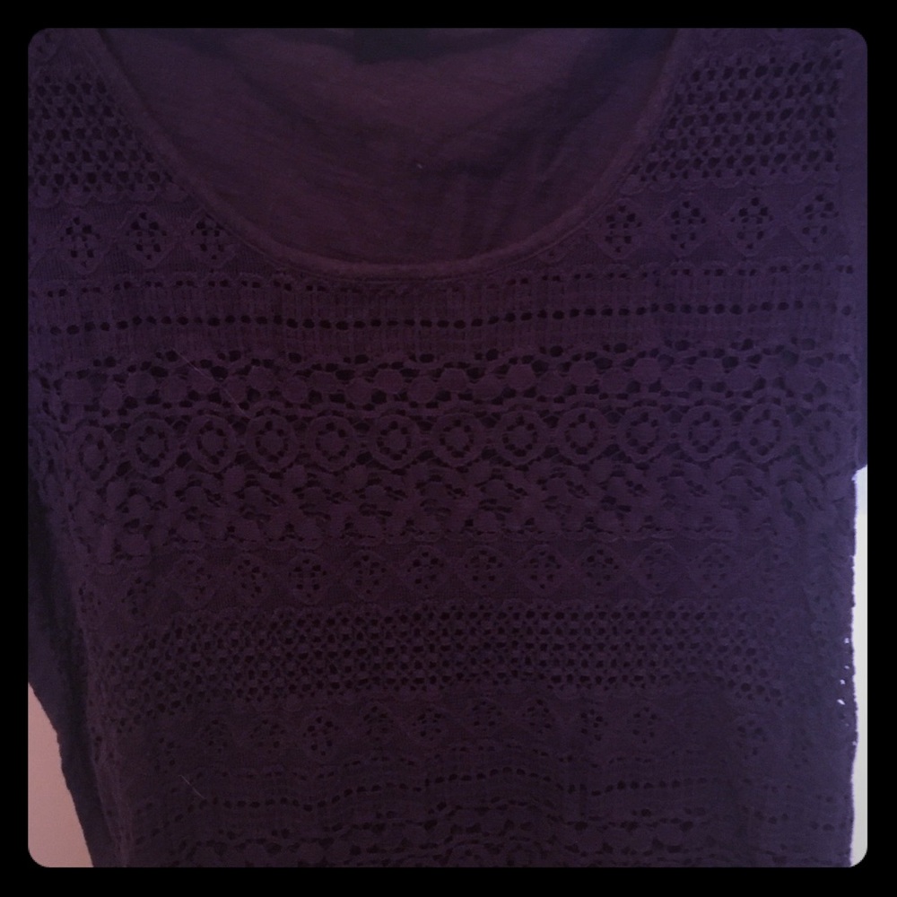 Lucky brand Deep purple laced shirt