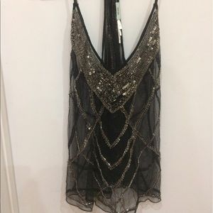 Sequined sheer top