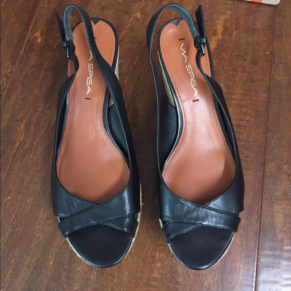 Via Spiga new black Lucia a sling back sandals
