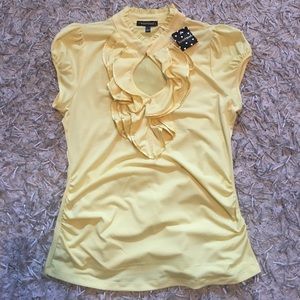 Yellow ruffle blouse