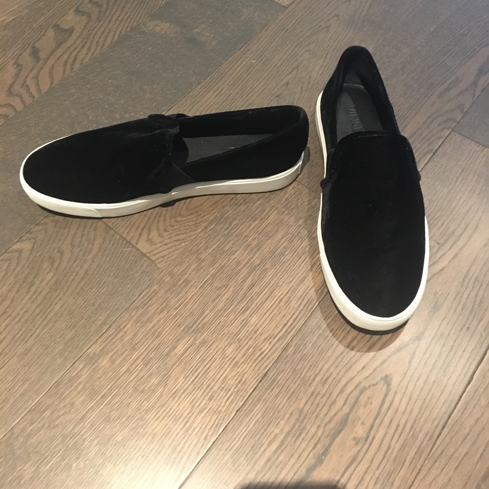 Vince black velvet Blair slip on