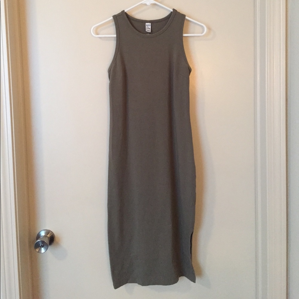Moss Green Sleeveless Body Con Dress