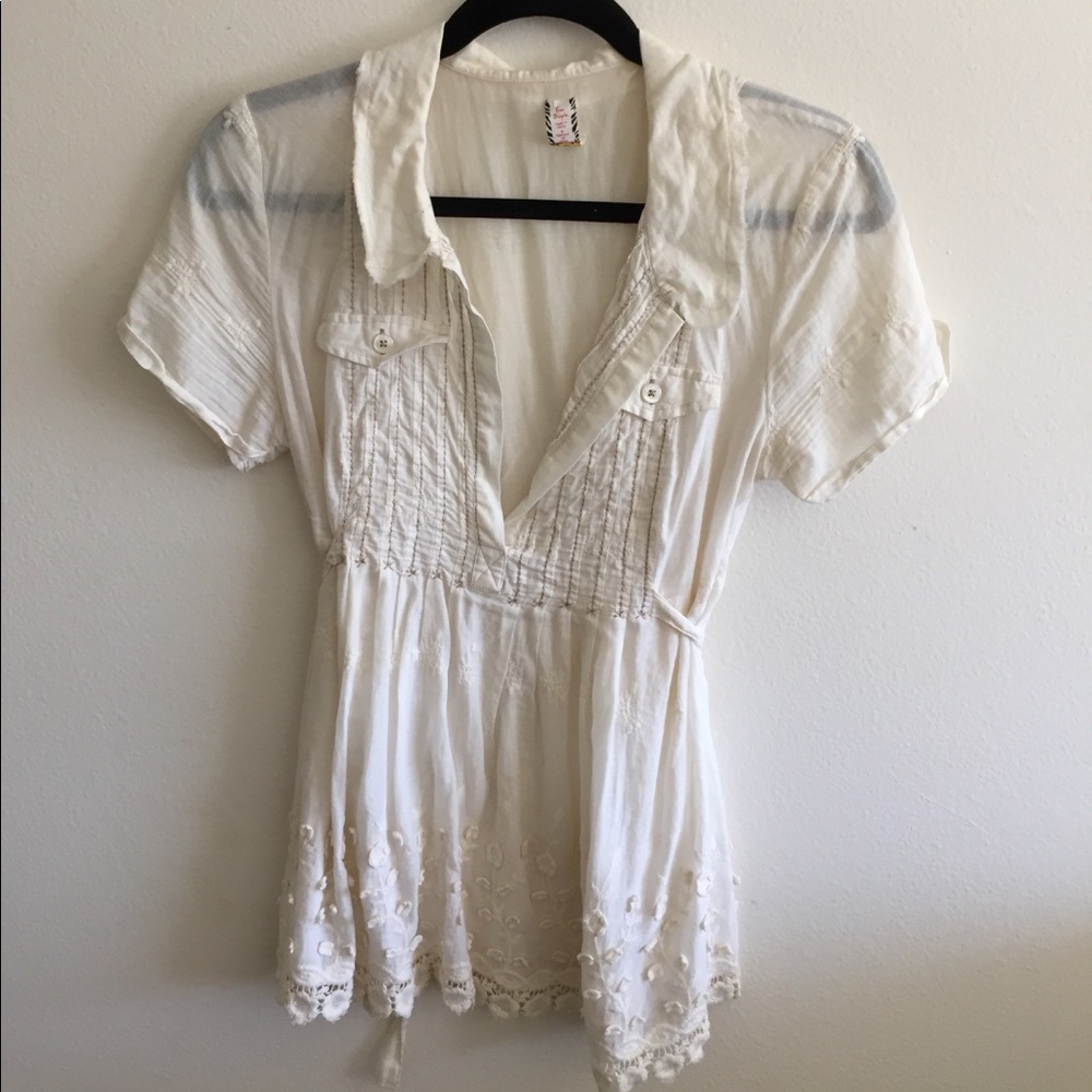 Cream colored free people top