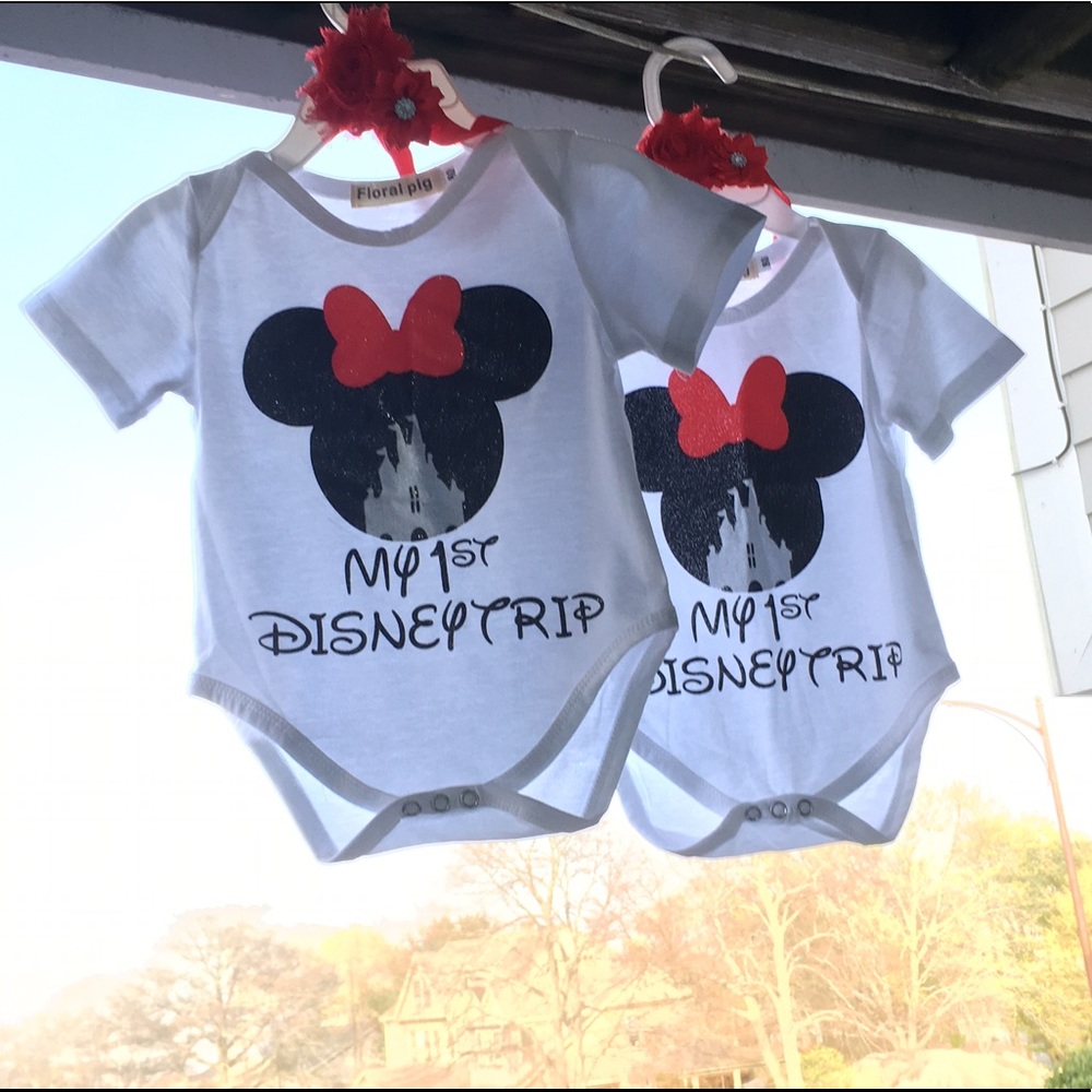 My 1st Disney Trip onesie Headband princess 0 3 6M