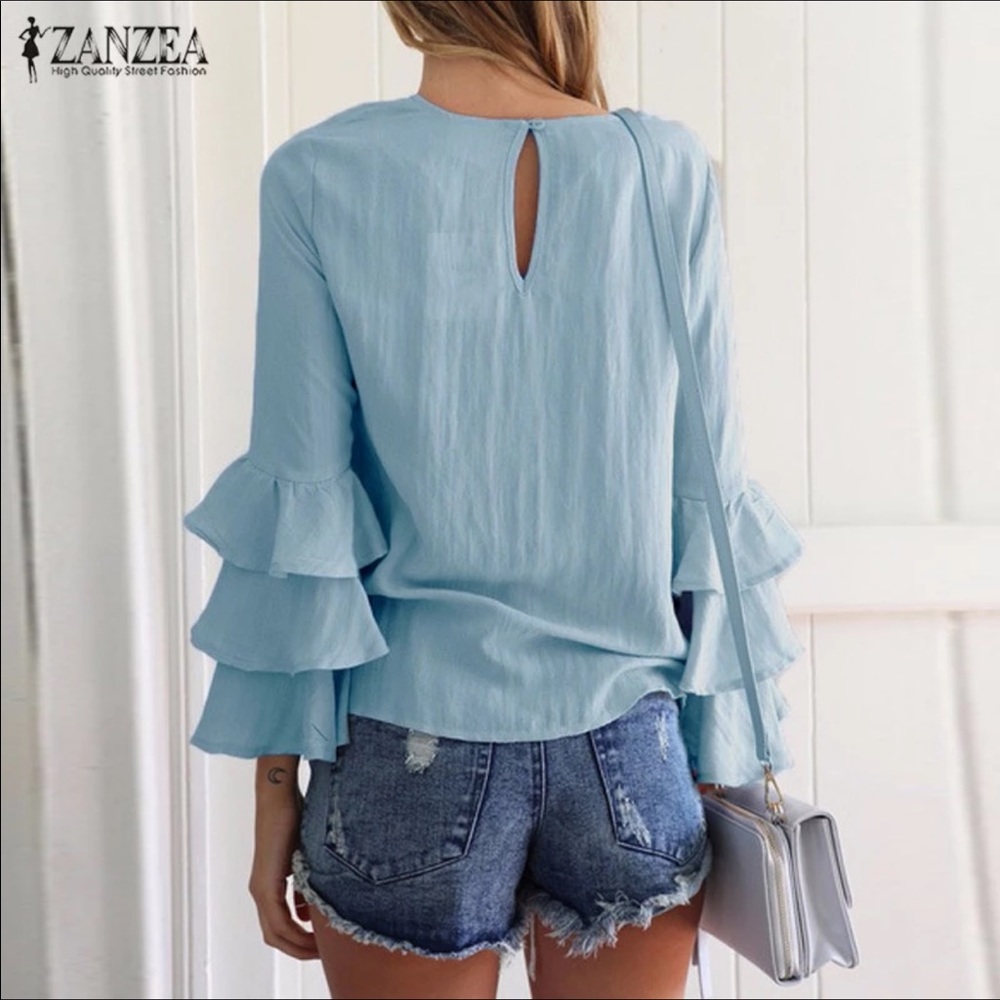 SALE!!!!!!!!! NWT RUFFLE BLOUSE - Picture 2 of 3