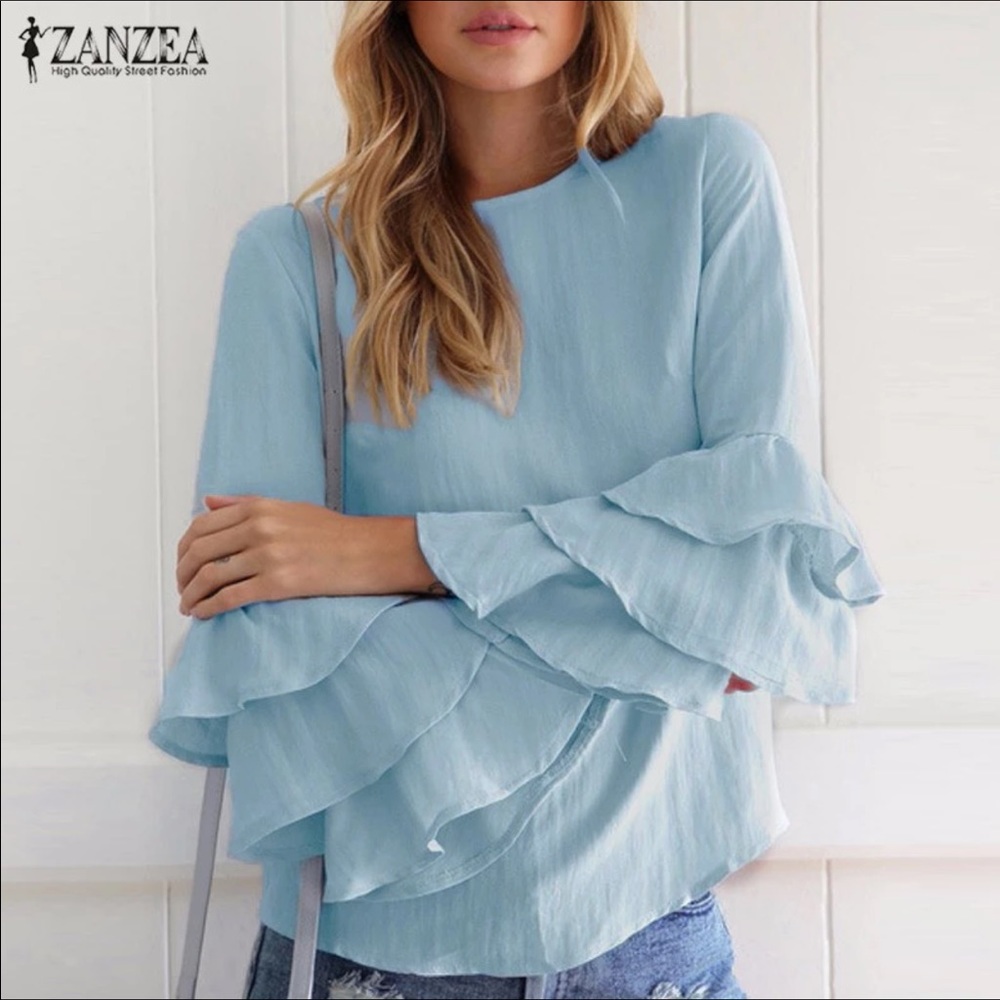 SALE!!!!!!!!! NWT RUFFLE BLOUSE - Picture 3 of 3
