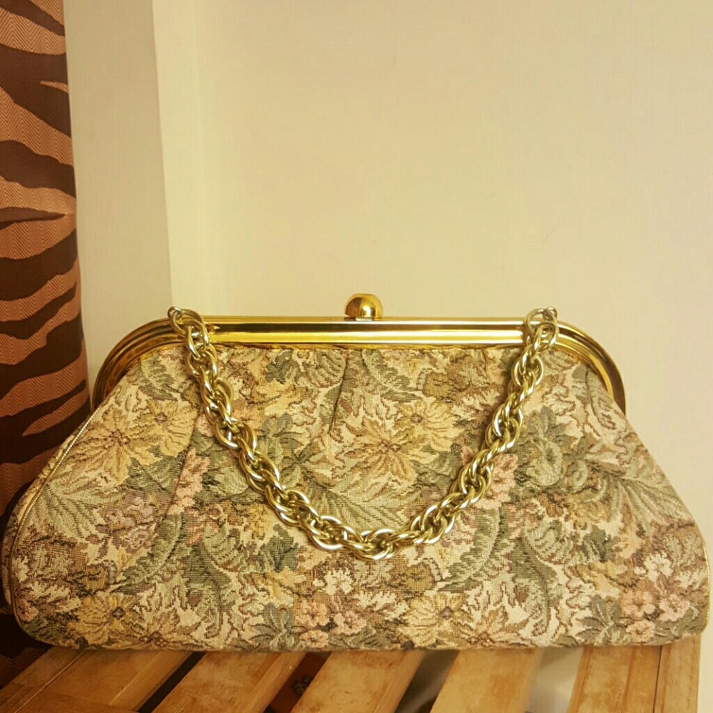 Vintage Verdi Chain Link Floral Purse