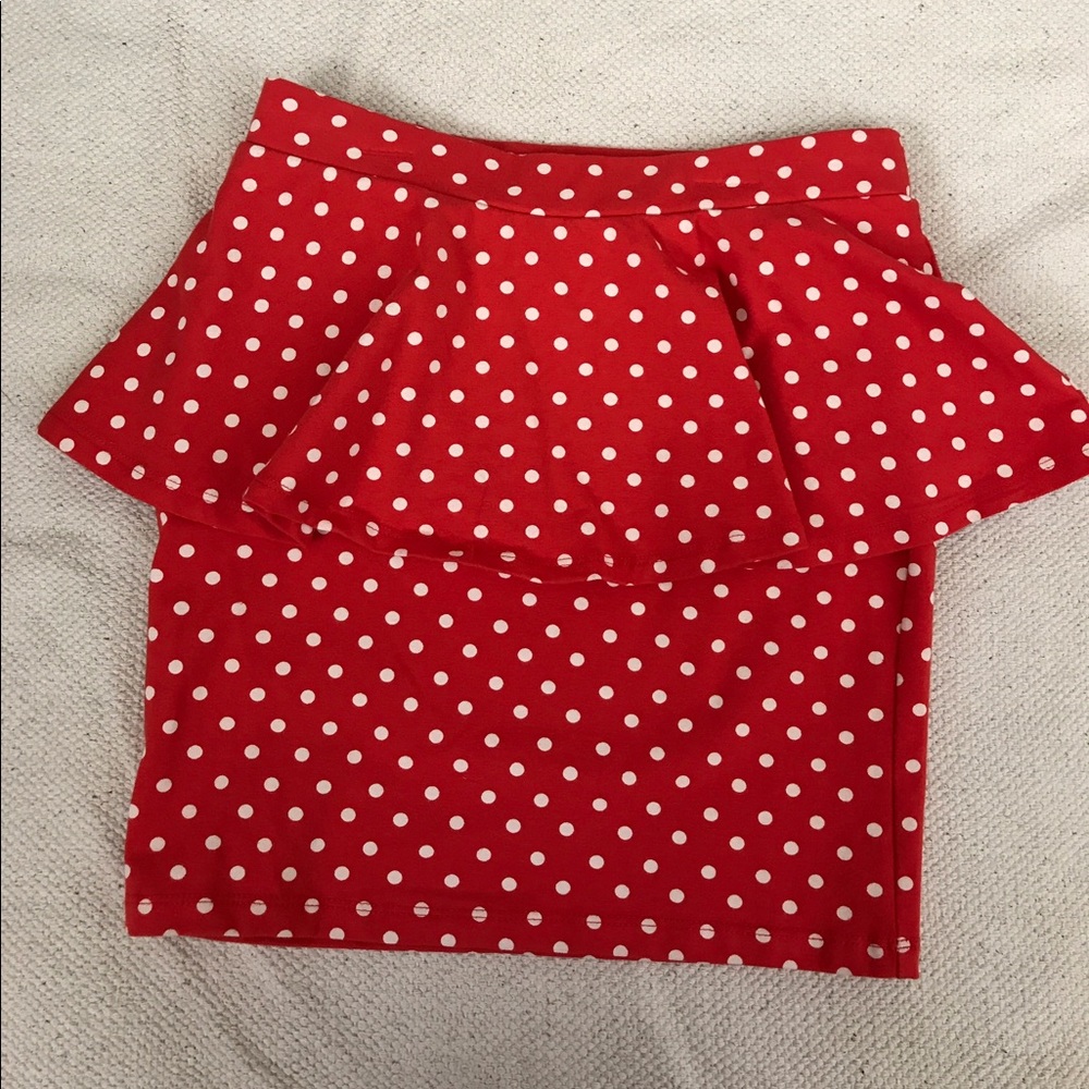 Polka Dot Peplum Skirt
