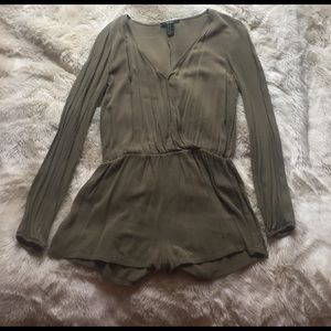 Olive green long sleeve romper