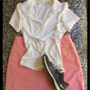 Green Performance ware shirt➕Pink Skort⬇️💥