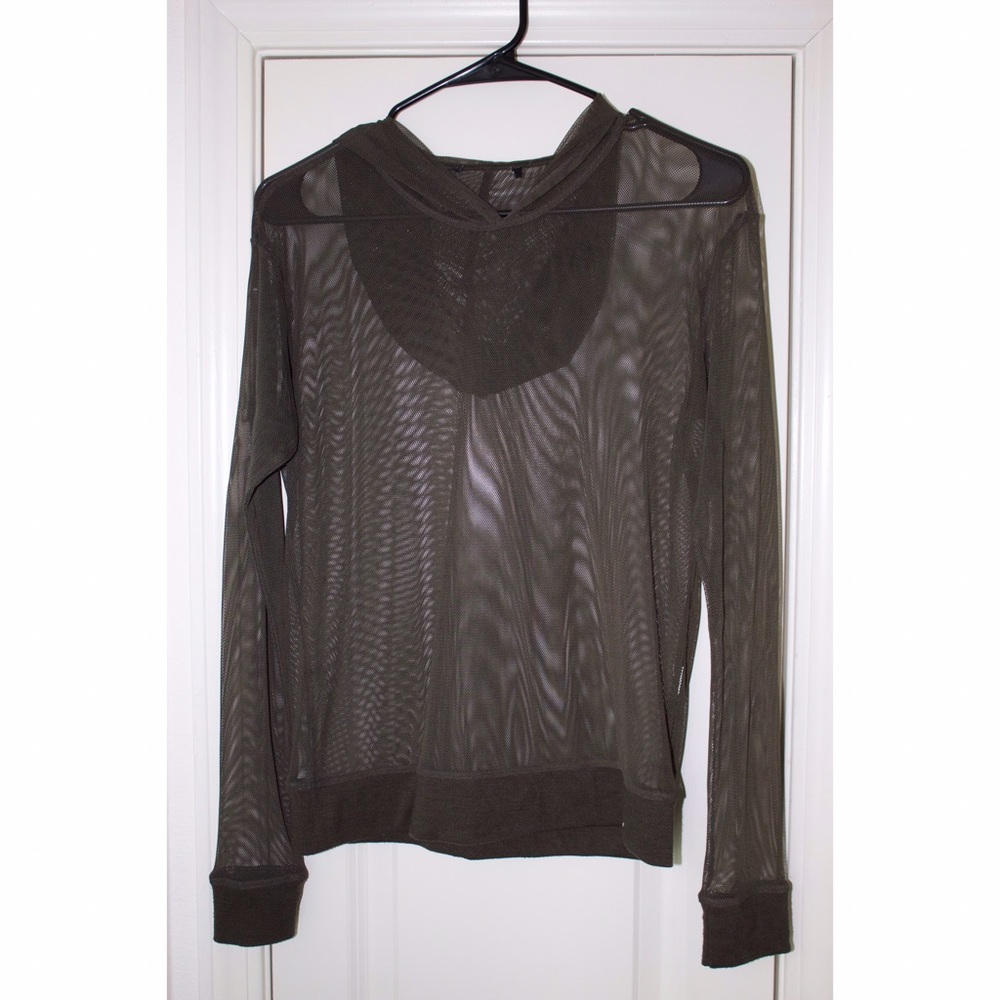 Black Mesh Hoodie