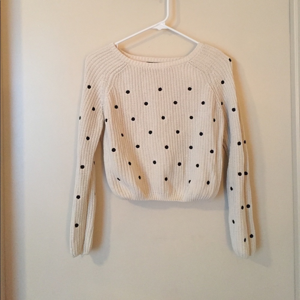 Cream + Black Polka Dot Sweater