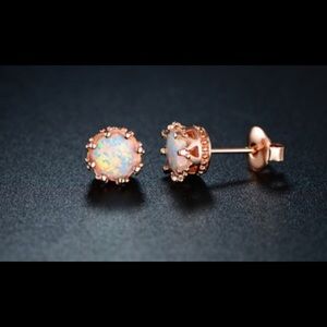 NWOT white fire opal earrings