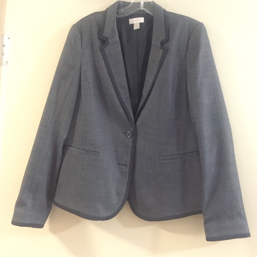 Ann Taylor Loft blazer black/gray size 10