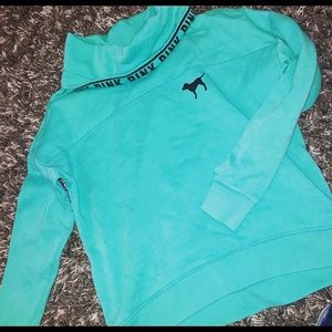 Victoria secret PINK turquoise turtle neck hoodie