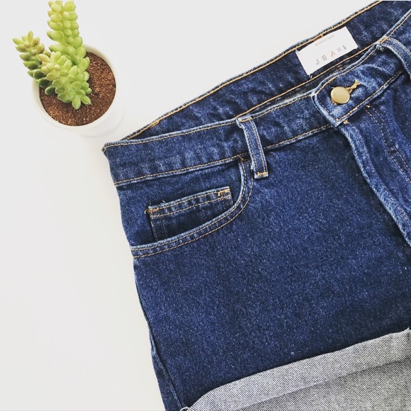American Apparel Pants - American Apparel Boyfriend Shorts dark wash